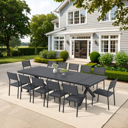 Pellebant 13-Piece Outdoor Patio Dining Table Set for 12 Person
