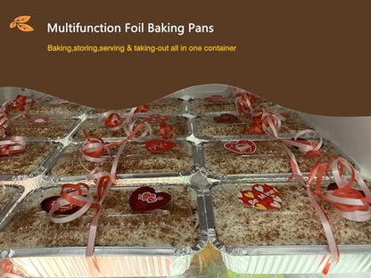 Lewarm Disposable Bread Pans With Lids Bakeware Set,30 Pack, 1.5lb Aluminum Foil Loaf Pans, Perfect for Baking, Storing, Freezing Food or Take-out