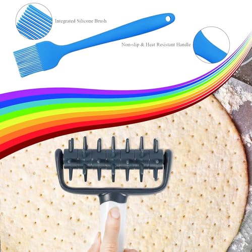 Fat-Cattie Pizza making kit,Pizza Peel Pizza Pan Set with 12"Pizza Peel、12"Pizza Pan、11"Pizza Cutter Rocker(8PC)