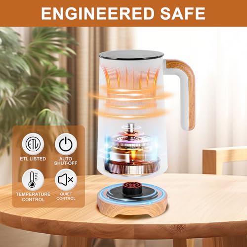 Milk Frother, Electric Milk Frother and Steamer 400W, Automatic Warm and Cold Foam Maker and Milk Warmer 4 in 1 with 2 Whisk for Latte, Cappuccino, Macchiato, Hot Chocolate Coffee