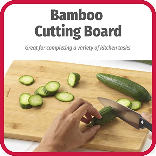 GoodCook Everyday 10" x 14" Bamboo Cutting Board, Durable Edge-Grain Wood, Moisture-Resistant, Knife-Friendly, Wooden Chopping Board for Kitchen, Low-Maintenance, Natural Bamboo