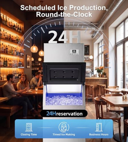 Uthfy Commercial Ice Maker Machine 680Lbs/24H with 560Lbs Storage, Self-Cleaning Mode, Split Commercial Ice Maker, Ice Ready in 7-15 min, Stainless Steel Ice Maker for Bars/Cafes/Restaurants