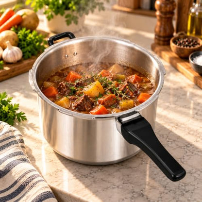 Barton 8QT Pressure Canner Release Valve Aluminum Canning Pot Cooker Pot Stove Top Instant Fast Cooking Pot Stewing Locking System (8 Quarts) Canning and Stewing
