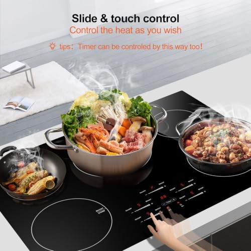 AMZCHEF 30" Built-in Induction Cooktop, 9 Levels, 240V, No Plug, 10600W