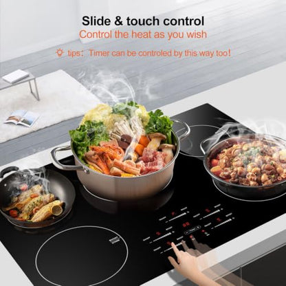 AMZCHEF 30" Built-in Induction Cooktop, 9 Levels, 240V, No Plug, 10600W