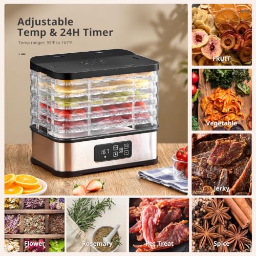 5‑Tier Compact Food Dehydrator with Temperature & Time