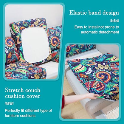 12 Pcs Outdoor Cushion Covers, Patio Sofa Cushion Covers Replacement