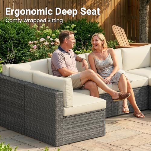 7 Pieces Outdoor Patio Furniture Set - Fit Small Spaces,Comfort,Sturdiness