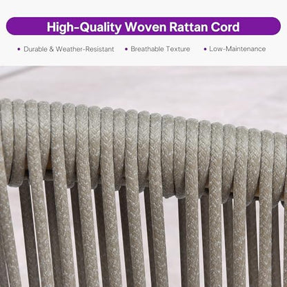 PURPLE LEAF 12 Pieces Outdoor Dining Set All Weather Wicker Patio Dining Set with Rectangular Aluminum Table and Modern Armrest Dining Chairs for Garden Deck Backyard Kitchen, Teak