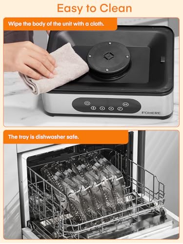 FOHERE Food Dehydrator, 5 BPA-Free Tray Dehydrators for Food and Jerky, Fruit, Herbs, Meat, Dog Treats, 48H Timer and 95-158°F Temperature Control, 400W Dehydrator Machine, 11.42" Stackable Trays