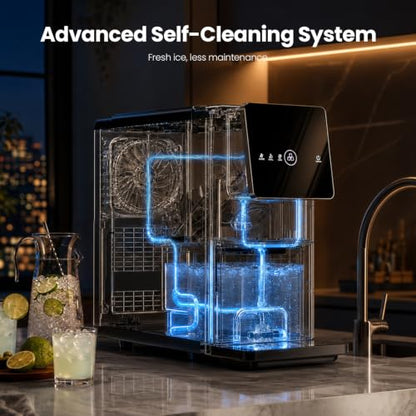 AGKUCKY Nugget Ice Makers Countertop, 35 lbs/24hrs Auto Drop Ice