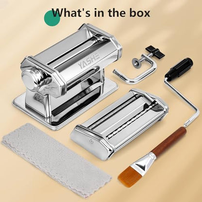 YASHE 3-in-1 Pasta Maker Machine with Adjustable Thickness