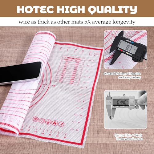 Hadnves Silicone Baking Mat 23.6" × 15.7" Extra Large Pastry Dough Mat with Measurements For Rolling Dough Bread Pizza Pie Crust Fondant Making Oven Liner Kitchen Counter Non-Slip Non Stick Reusable