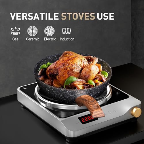 MAISON ARTS 30 Piece Pots and Pans Set Non Stick, Kitchen Cookware & Bakeware Sets with Nonstick Granite Coating, Baking Tray, Frying Pan and Saucepan, Black