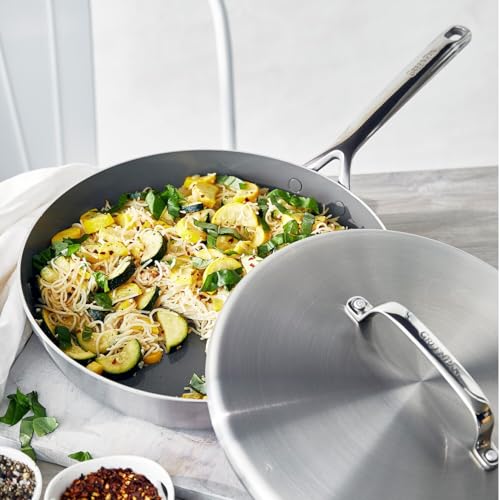 GreenPan GP5 Stainless Steel 5-Ply Healthy Ceramic Nonstick 13 Piece Cookware Pots & Pans Set, Frying Pans, Sauté, Saucepans, Stock Pot, Scratch Resistant, Induction,Dishwasher & Oven Safe, PFAS-Free