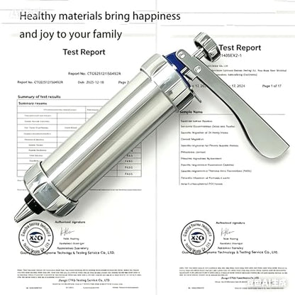 BBEK Stainless Steel Cookie Press Gun for Baking | cookie gun for baking with Butter Spritz Tips | Professional Baking Equipment for Home Bakers