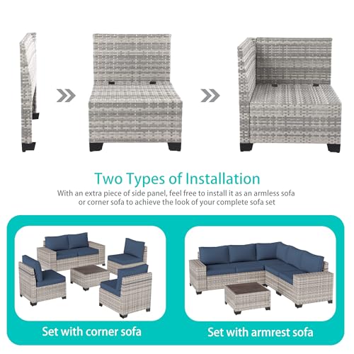 Outdoor Patio Furniture Set PE Wicker Rattan Outdoor Sectional Sofa