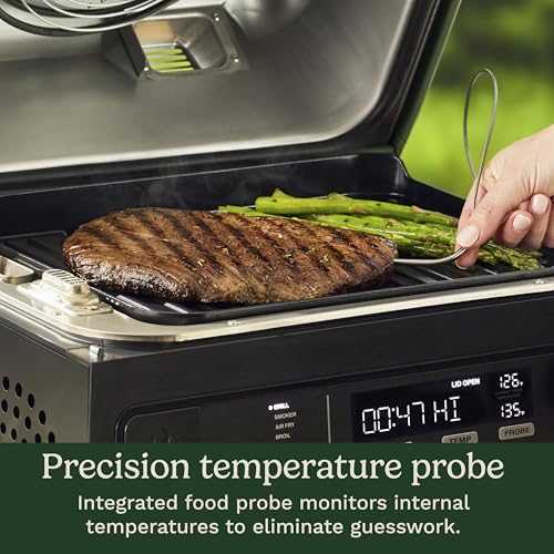 Cuisinart FlavorBoost™ 8-in-1 Outdoor Electric BBQ Grill & Portable Smoker, Air Fryer Grill Combo with Smart Probe, Smoke Drawer, 154 sq. in., Patio & Balcony Grill for Apartments, CEG-1302