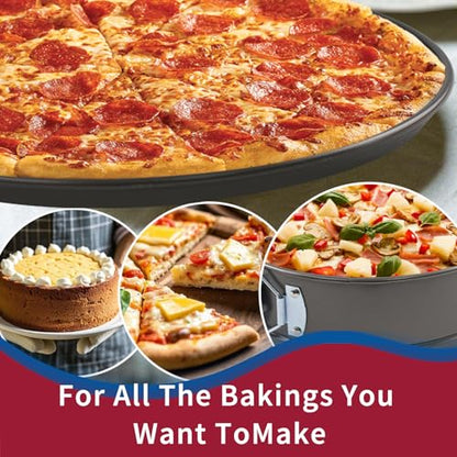 Yumatouch 122PCs Cake Pan Sets for Baking, 7/8/9 Inch Round Cake Pans, Nonstick Springform Cake Pans, Cheesecake Baking Pans with 100 Pcs Piping Bags, 16 Pcs Nozzles, 3 Pcs Scrappers
