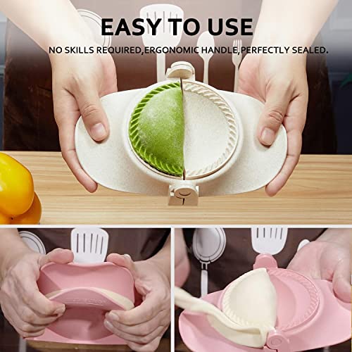 MUMSUNG Empanada Maker Press, 6-Inch Extra Large Dumpling Maker Set with Dough Cutter, Dumpling Mold Set for Pierogi, Pastelitos, Calzone, Turnovers, Chinese Dumpling, 5Sizes (6"/5"/4"/3"/2.6")