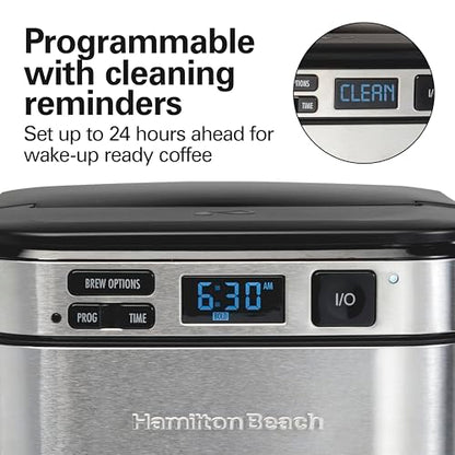 Hamilton Beach 12 Cup Programmable Coffee Maker, FrontFill Drip Coffee Maker