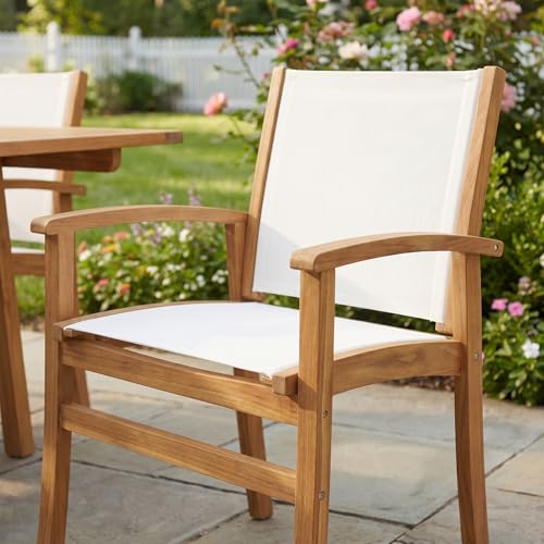 SUNSITT 7-Piece Outdoor Patio Dining Set w/Umbrella Hole, White