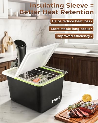 EVERIE Sous Vide Container Kit, 12 Qt with Lid, Rack & Sleeve