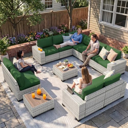 Outdoor Patio Furniture Set PE Wicker Rattan Outdoor Sectional Sofa