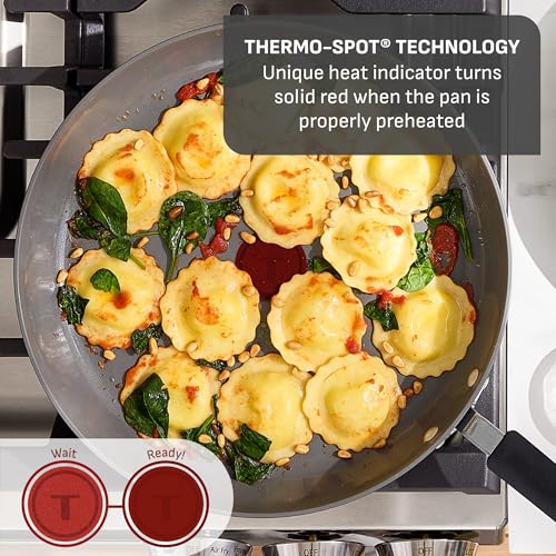 T-Fal Ultimate Hard Anodized Ceramic Nonstick 8 Piece Cookware Set, Oven Safe Up to 400°F, Dishwasher Safe, Pots and Pans Set, Includes Frying Pans, Saucepan, Cooking Utensils, Stone