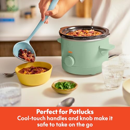 bella 1.5qt Non-Toxic Manual Slow Cooker with 3 Heat Settings, Seaglass