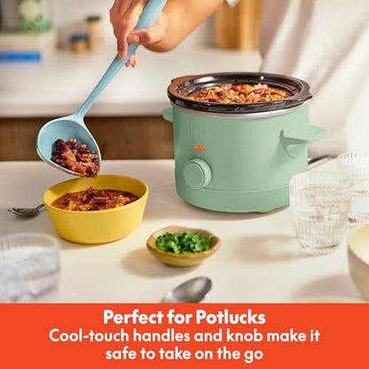 bella 1.5qt Non-Toxic Manual Slow Cooker with 3 Heat Settings, Seaglass