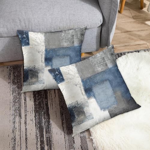Taysta Throw Pillow Covers Set of 2, 20 x 20 Inch, Blue