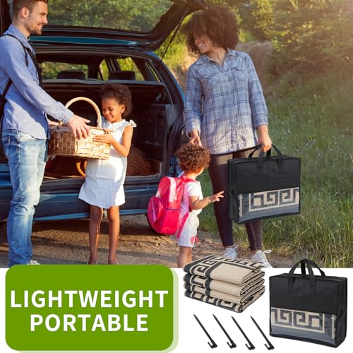 YONILE LED Outdoor Rug 8x10 ft Waterproof for Patios Clearance,Reversible Outdoor Plastic Straw Rug, RV Mat Outside, Indoor Outdoor Carpet for Porch, Deck, Backyard, Balcony, Picnic