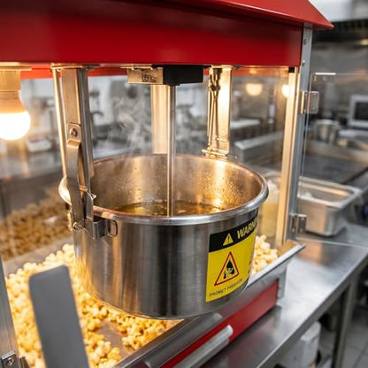 1600W Commercial Popcorn Machine, 16 Oz Kettle Countertop Popcorn Maker with Warming Deck, Removable Stainless Steel Kettle, 3-Switch Control, for Concession Stand Carnival School Events, Pink