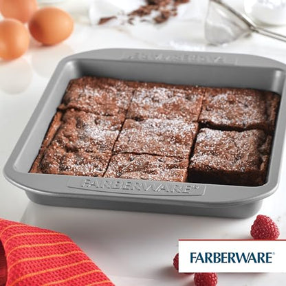 Farberware Nonstick Bakeware 9x9 Baking Pan, Square Cake Pan, Gray