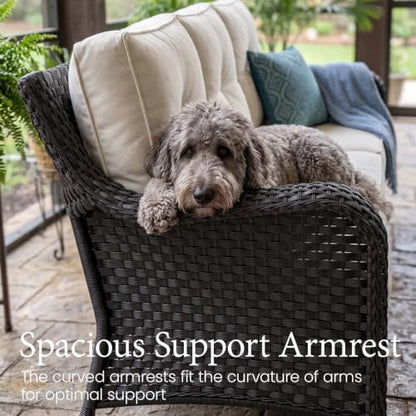LayinSun 10 Piece Wicker Outdoor Furniture Set with 6-inch Comfy Cushions