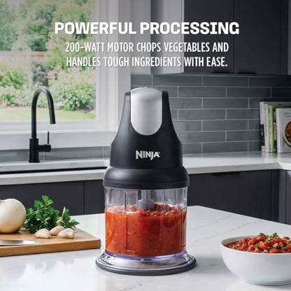 Ninja Express Chop Manual Food Processor, 16oz Bowl, Gray, NJ100GR