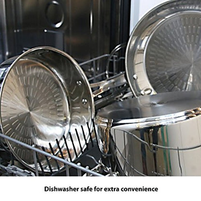 T-fal Performa Stainless Steel Cookware Set 12 Piece Induction Oven Broiler Safe 500F Pots and Pans, Dishwasher Safe Silver