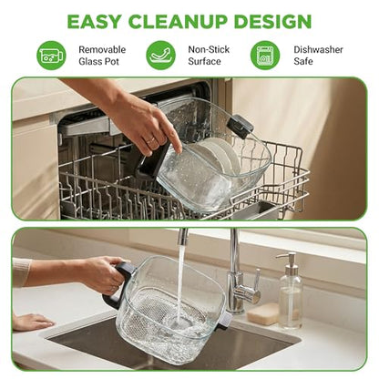 NutriChef Family Size 7.5 Quart Air Fryer | 6 Preset Cooking Modes | Glass Fry Bowl for Best Cooking | 360° Air Circulation | Cook Veggies, Steak, Fries, Seafood, Chicken & More | Gray