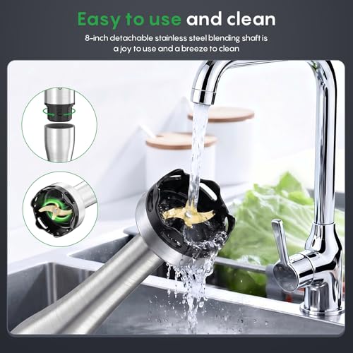 FRESKO Immersion Blenders Handheld, Variable Speed Trigger, 4-In-1 Stainless Steel Hand Blender with Food Chopper, Egg Whisk & 24oz Beaker, Stick Mixers for Baby Food, Soups, Smoothies, Sauce
