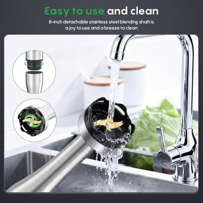 FRESKO Immersion Blenders Handheld, Variable Speed Trigger, 4-In-1 Stainless Steel Hand Blender with Food Chopper, Egg Whisk & 24oz Beaker, Stick Mixers for Baby Food, Soups, Smoothies, Sauce