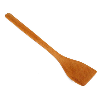 Wooden Spatula for Cooking, 9.7in Small Flat Frying Spatula Turner Wooden Cooking Utensils Flat for Nonstick Cookware Wok Accessories(Light Wood Color)