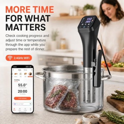 WiFi Sous Vide Cooker, 1100W Immersion Circulator with App Control