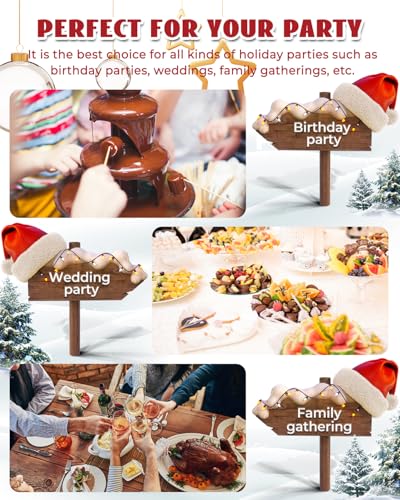 Flyseago Chocolate Fountain Machine 4 Tiers Cheese Fountain Perfect for Nacho Cheese, Chocolate Sauce, Wedding, Party