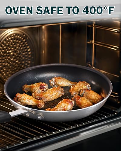Cooks Standard Nonstick Frying Pan 10-Inch, Heavy Duty Skillet Pan, Professional Aluminum Omelette Pan,Metalic