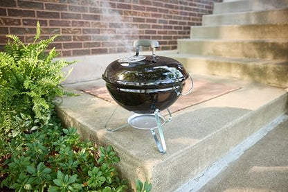 Weber Smokey Joe 14" Charcoal Grill – Portable Compact Charcoal BBQ Kettle with Tuck‑N‑Carry® Lid Lock & Durable Porcelain‑Enameled Finish for Outdoor Cooking