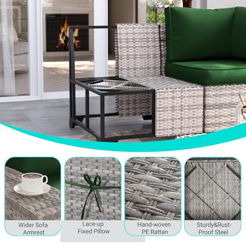 Outdoor Patio Furniture Set PE Wicker Rattan Outdoor Sectional Sofa