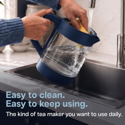 Viante Alba Electric Tea Kettle, Infuser, No Plastic, 1.5L, Midnight Blue