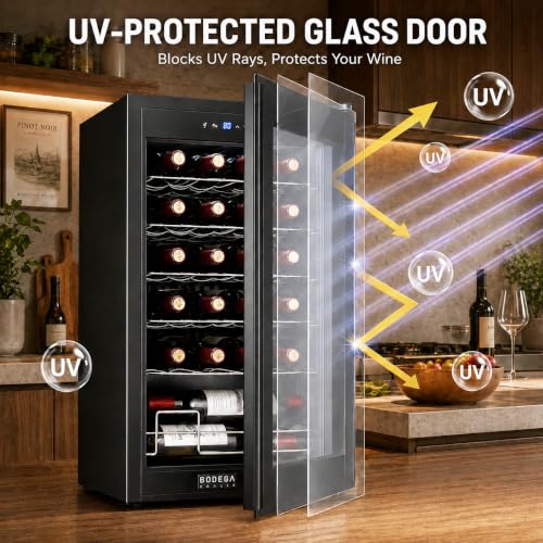 BODEGA COOLER 24 Bottle Wine Cooler, Wine Fridge for Office, Kitchen & Bar