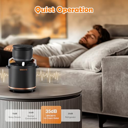 BRIOBITE 1.1 Quart Ice Cream Maker Machine,Black
